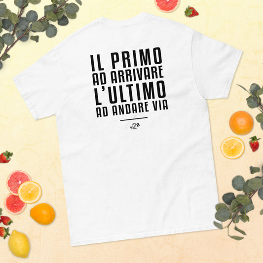 T-Shirt Il Primo ad Arrivare BACK - Bianca